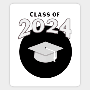 Class of 2024 Black and White School Colors Sticker